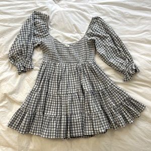 Gingham checkered mini dress